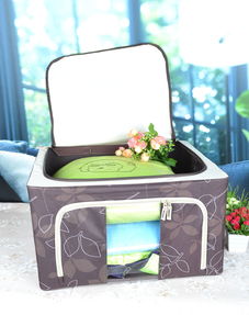 韩式树叶花收纳箱 66L咖啡色，家居收纳的优雅选择